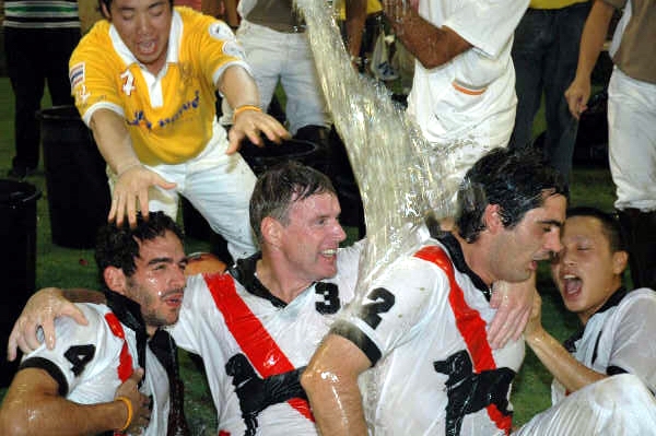 Very wet cold -- Black Dog Team -- recipients of Songkran Cup 2007