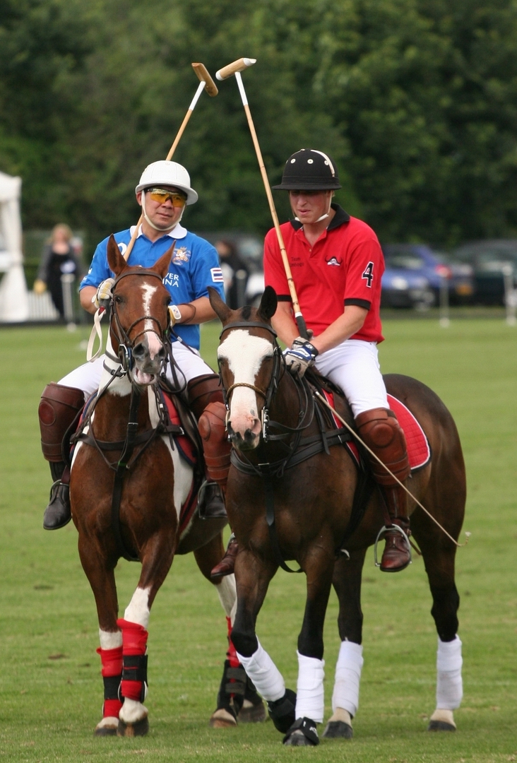 Khun Vichai with Prince William at Ham Polo Club