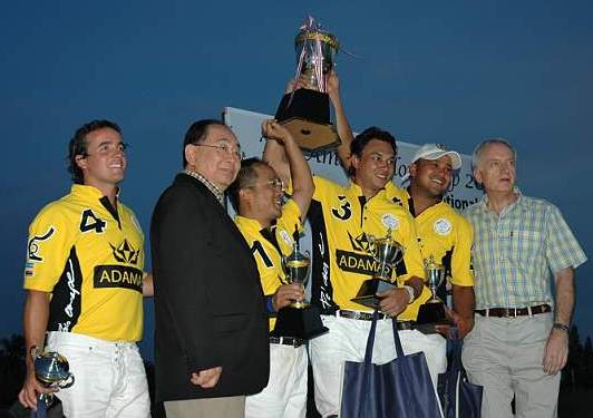 The Winning Team Adamas with a Brace of Ambassadors