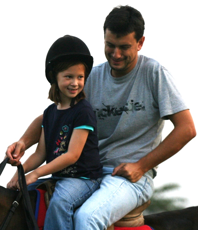 Facundo giving riding lessons to Jilly