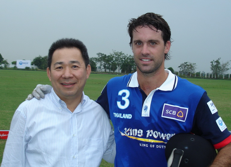Khun Vichai with Facundo Pieres (10 goal player)