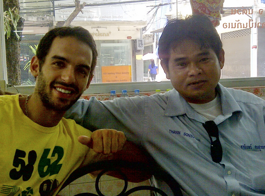 Nicolas with Khun Thanin celebrating after the wedding